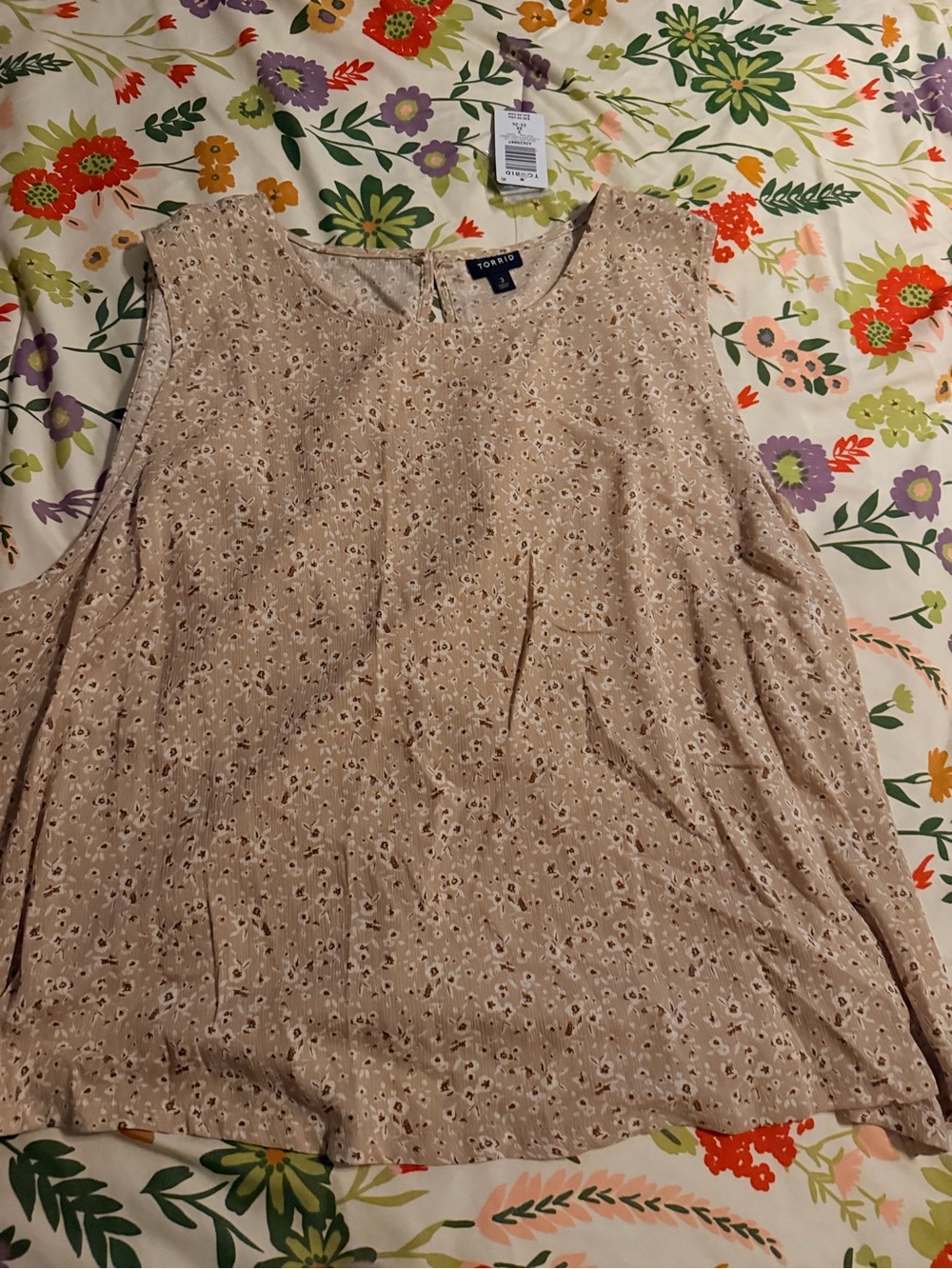 torrid Beige Floral Print Sleeveless Camisole